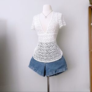 White Knit Cover Up